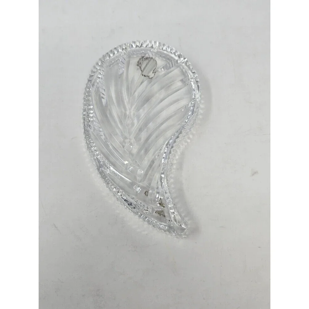 VINTAGE WATERFORD CRYSTAL TRINKET CANDY DISH TRAY PAISLEY LEAF YING YANG IRELAND